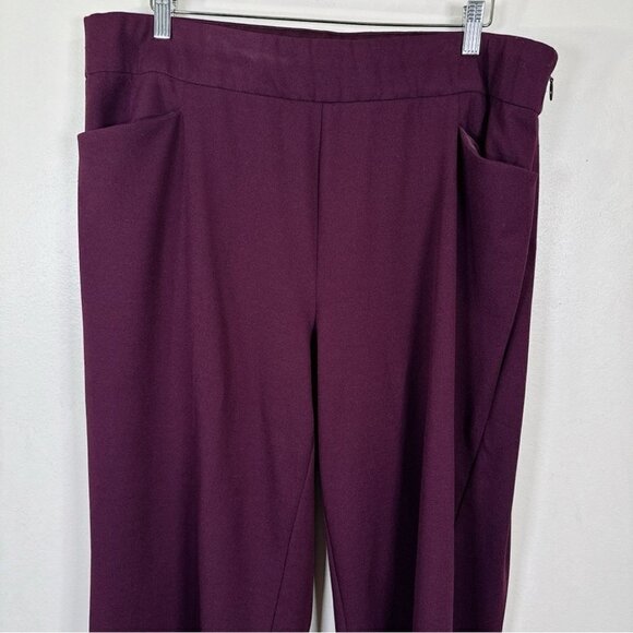 Torrid Womens Size 16 Pants Purple Wide  Leg Cropped Crepe Pockets Trousers - Picture 4 of 14